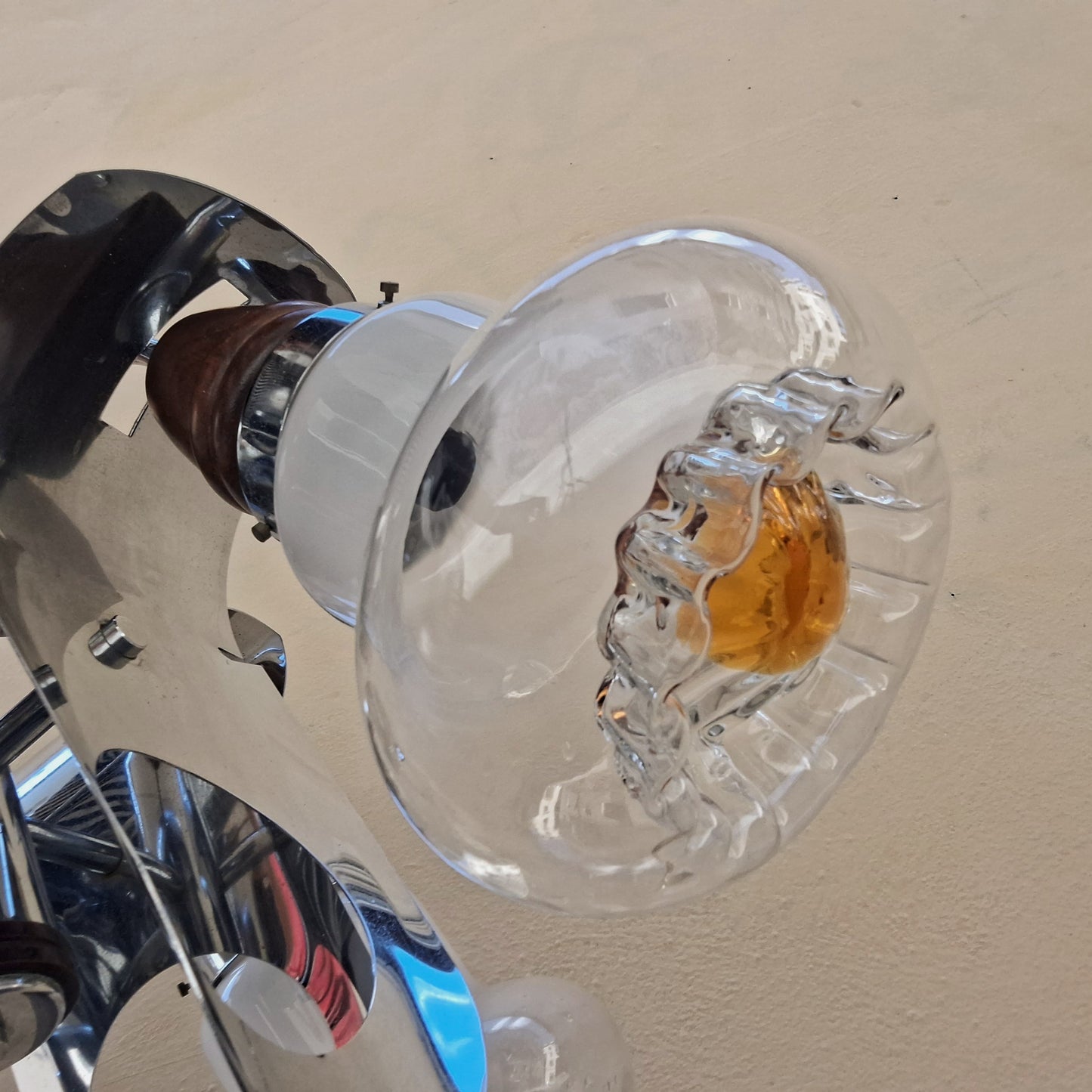 Lampadario anni '70 in vetro di Murano