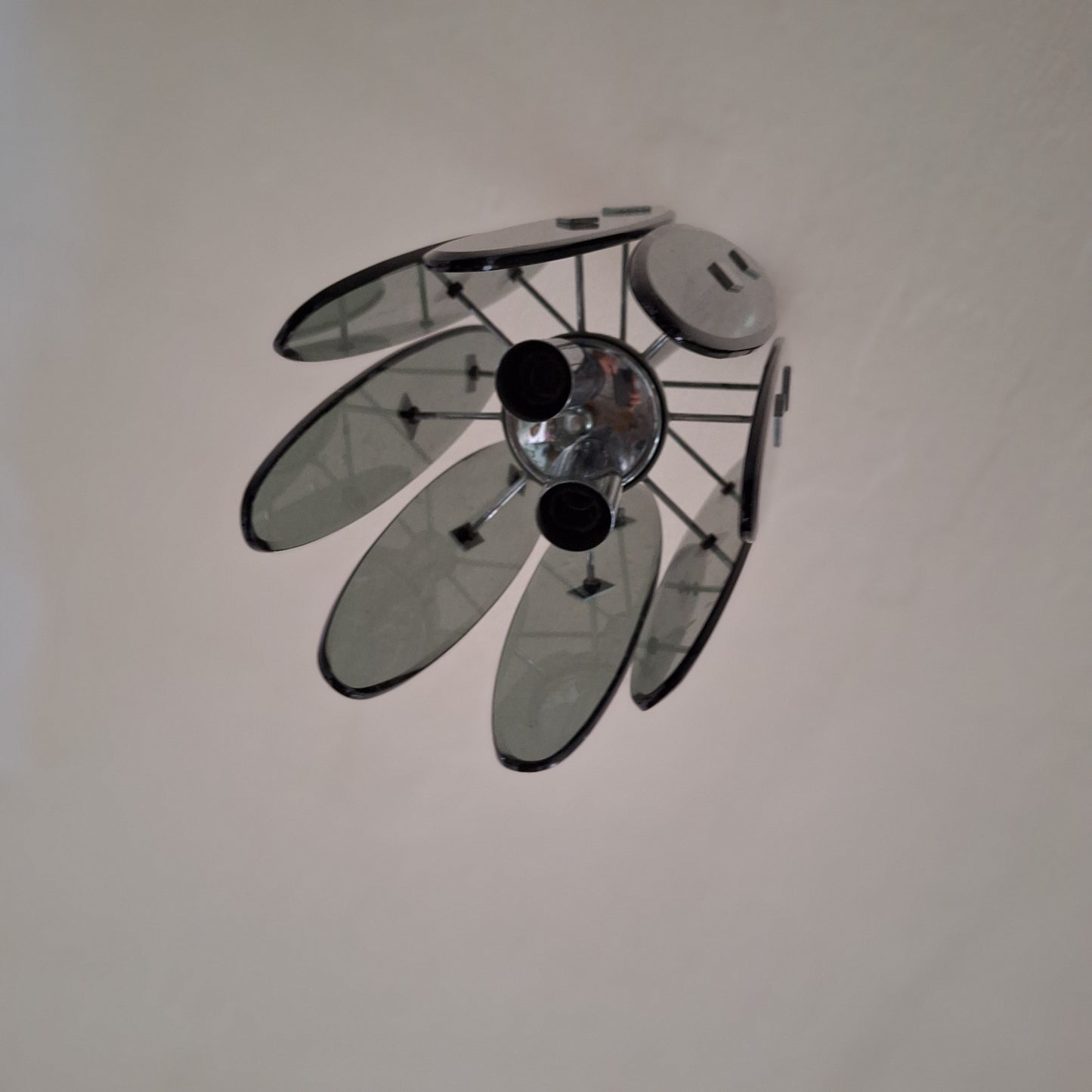 Lampada a sospensione Veca in vetro di Murano anni '70
