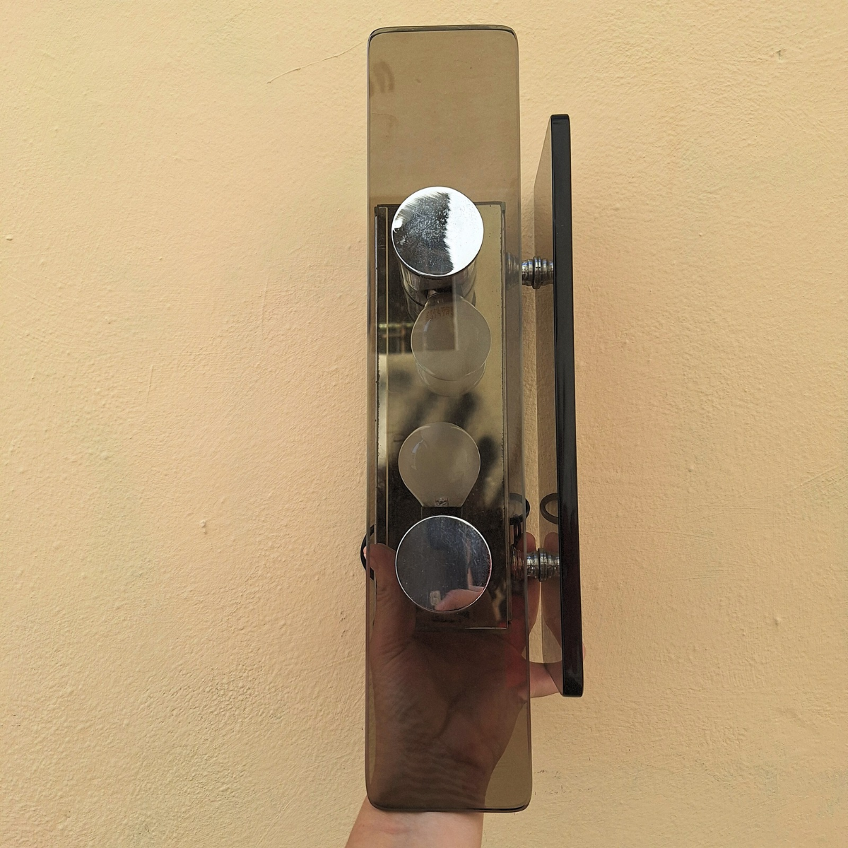 2 Lampade da parete in vetro fumé anni '60