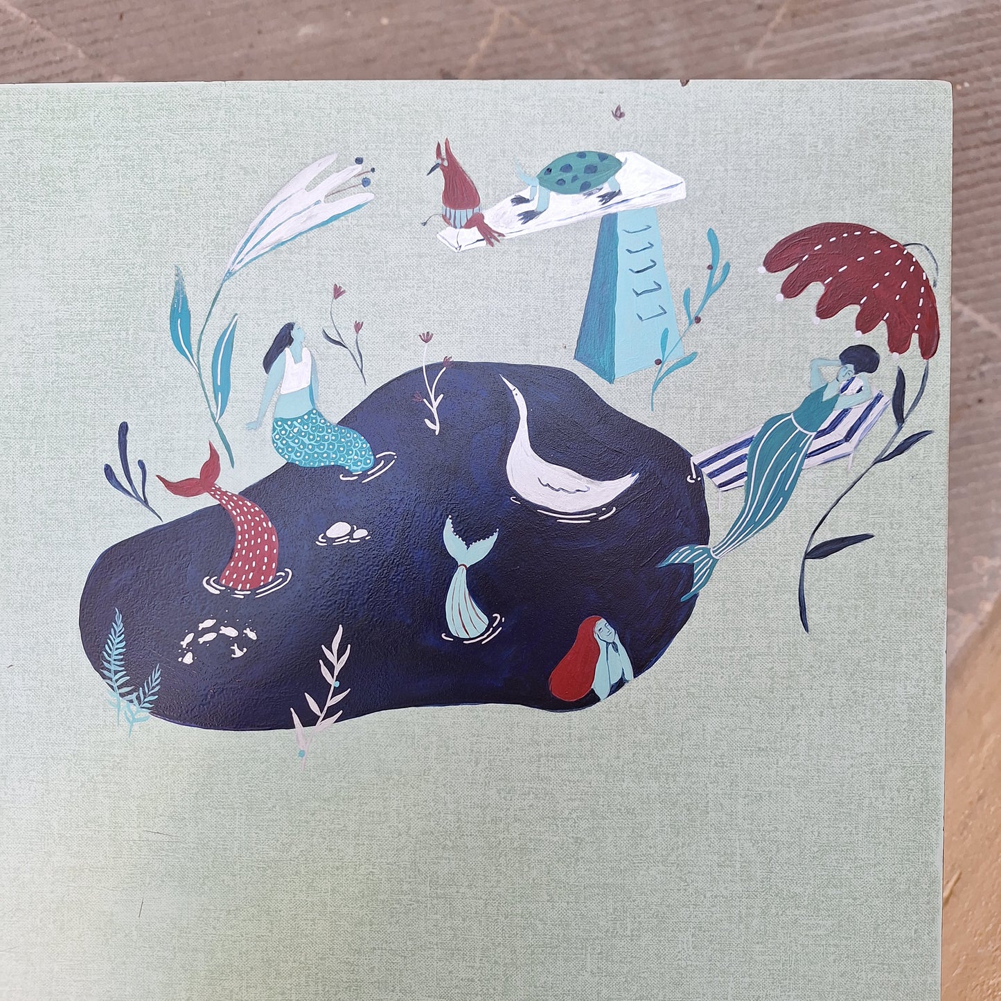 Banco scolastico anni '70 illustrato a mano