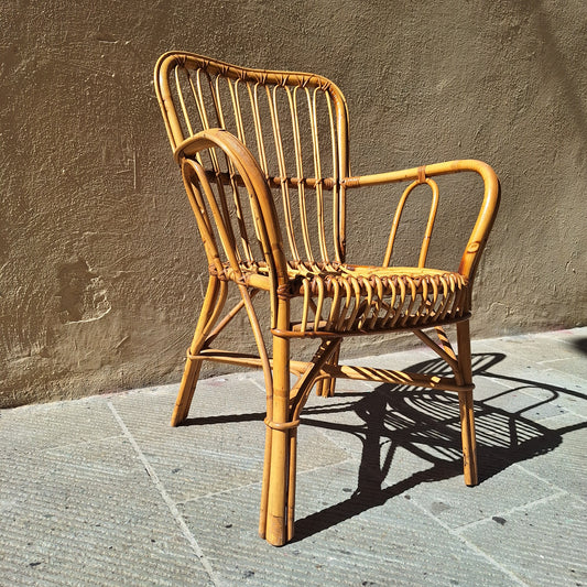 Poltroncina in bambù anni '80