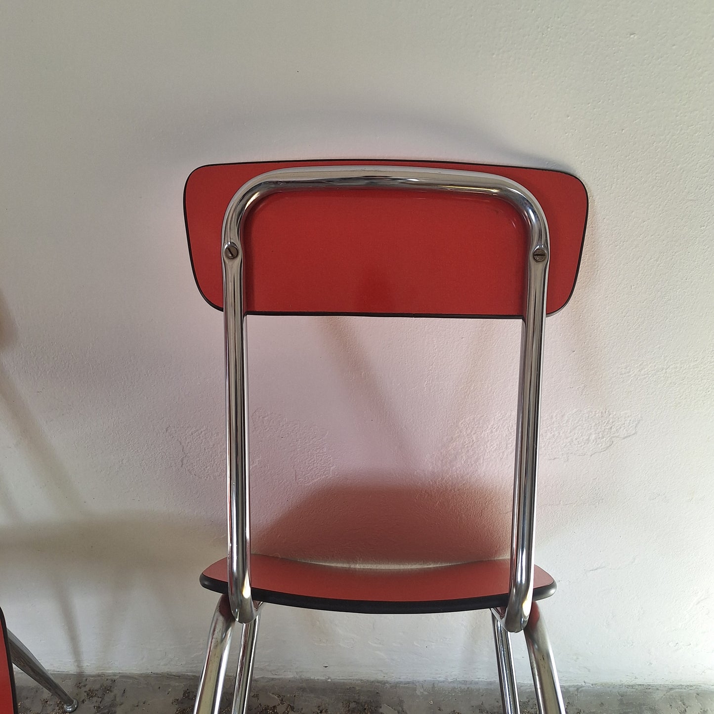 4 Sedie in formica rosse, Italia, anni '70