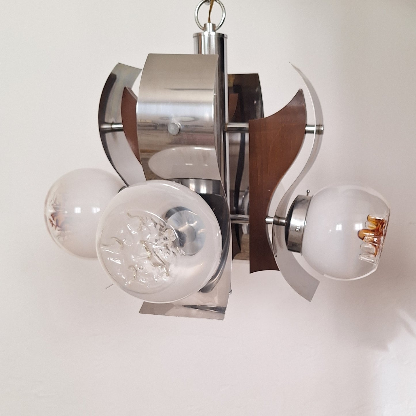 Lampadario anni'70 in vetro di Murano Mazzega