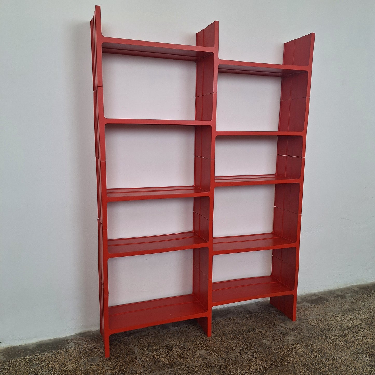 Libreria modulare arancione anni '70