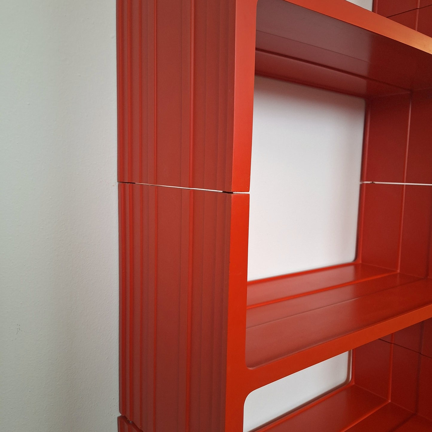 Libreria modulare arancione anni '70