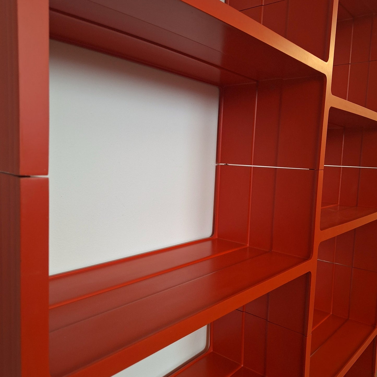 Libreria modulare arancione anni '70
