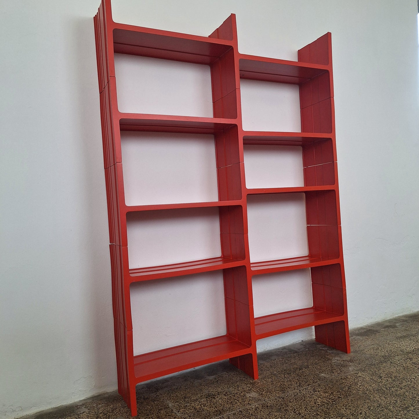 Libreria modulare arancione anni '70