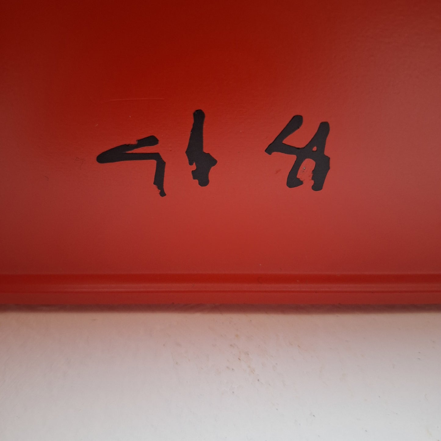 Libreria modulare arancione anni '70