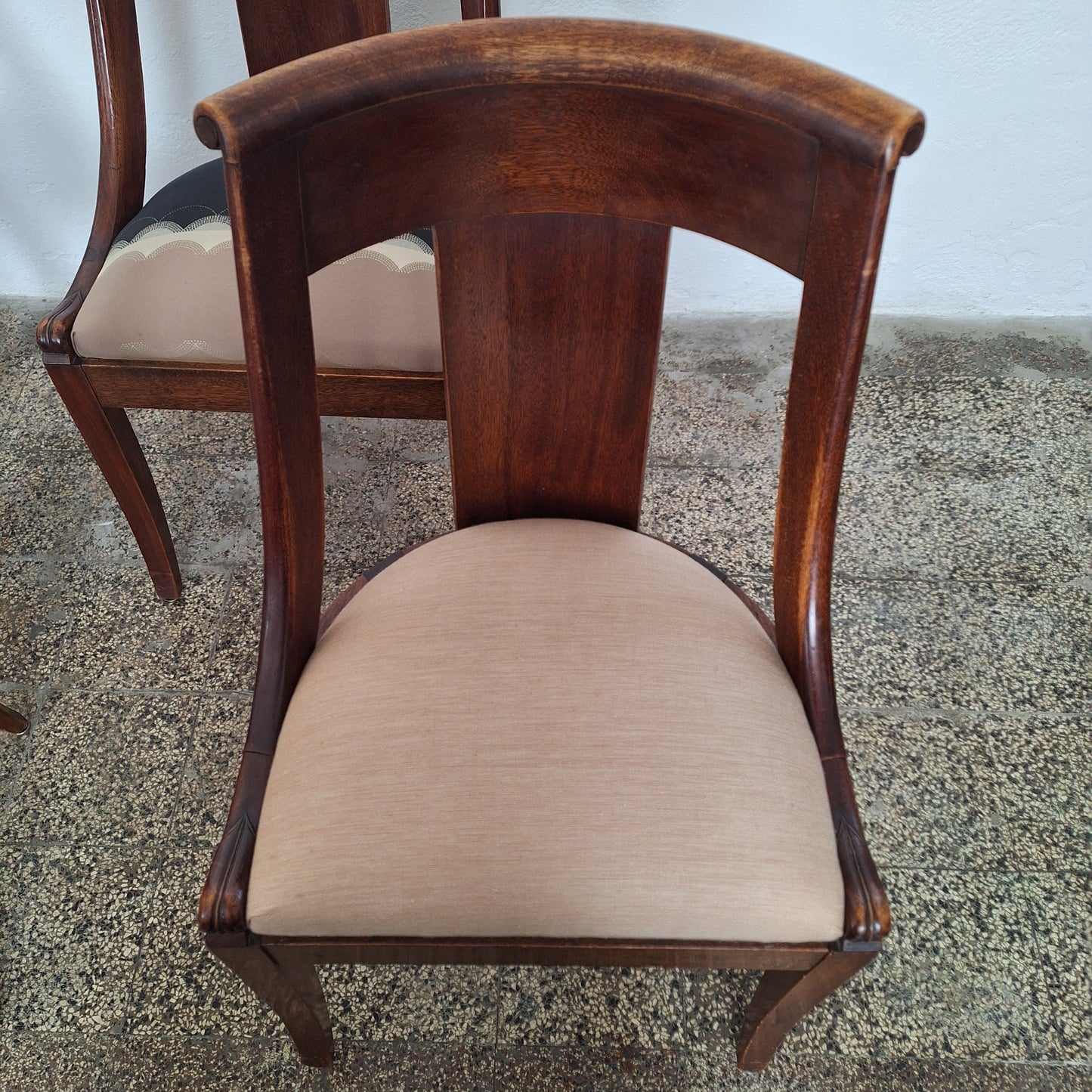 4 Sedie a gondola in mogano stile impero, Francia