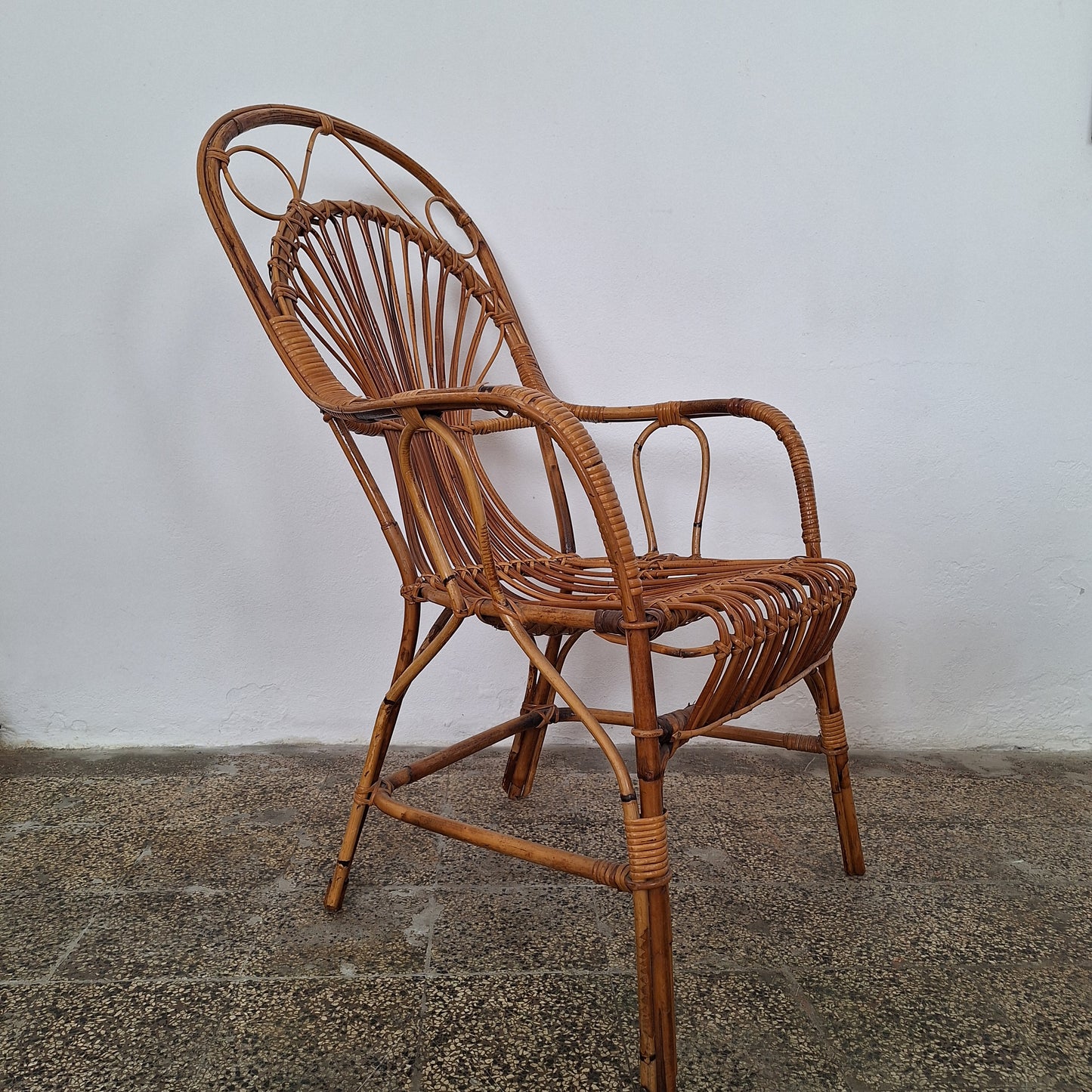 Poltrona anni '70 in bambù