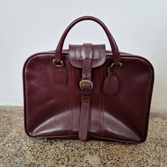 Valigia in pelle bordeaux anni '70