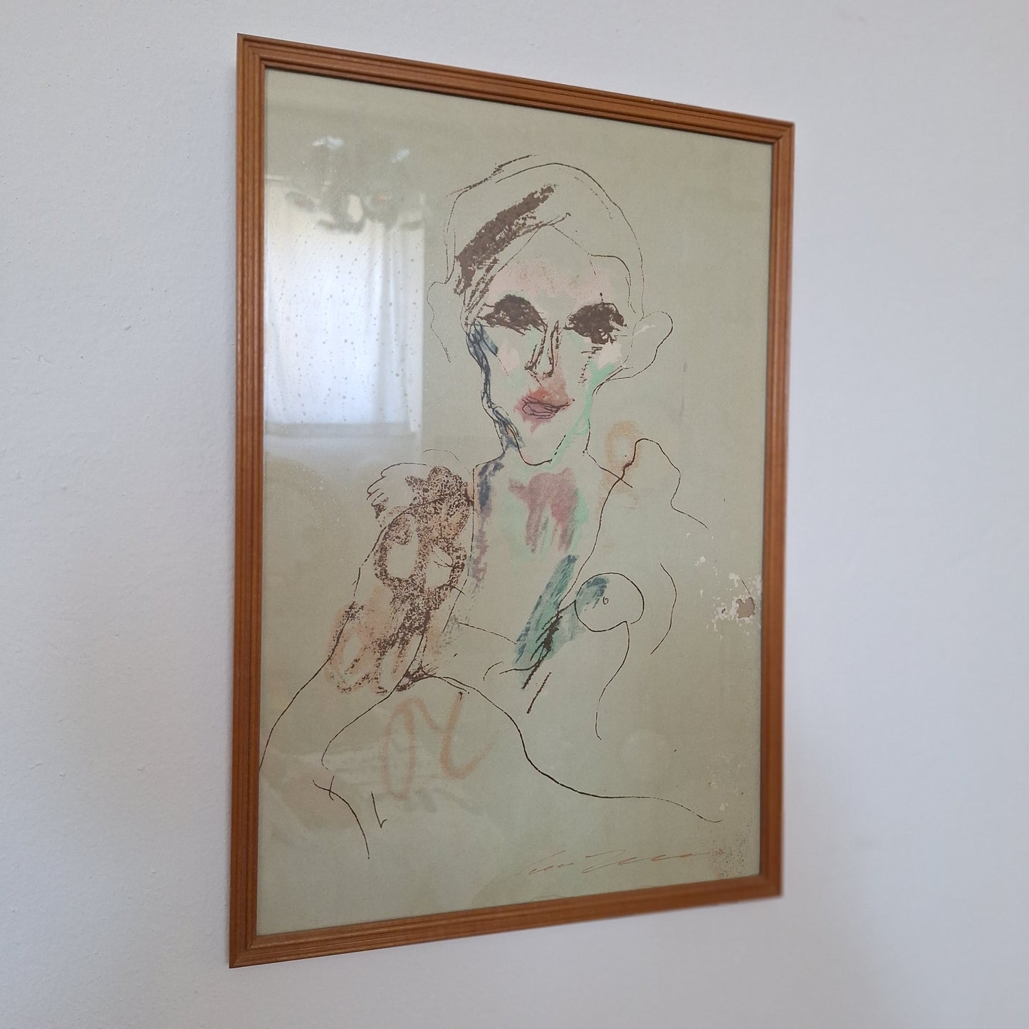 Ernesto Treccani tecnica mista su cartoncino, anni '60