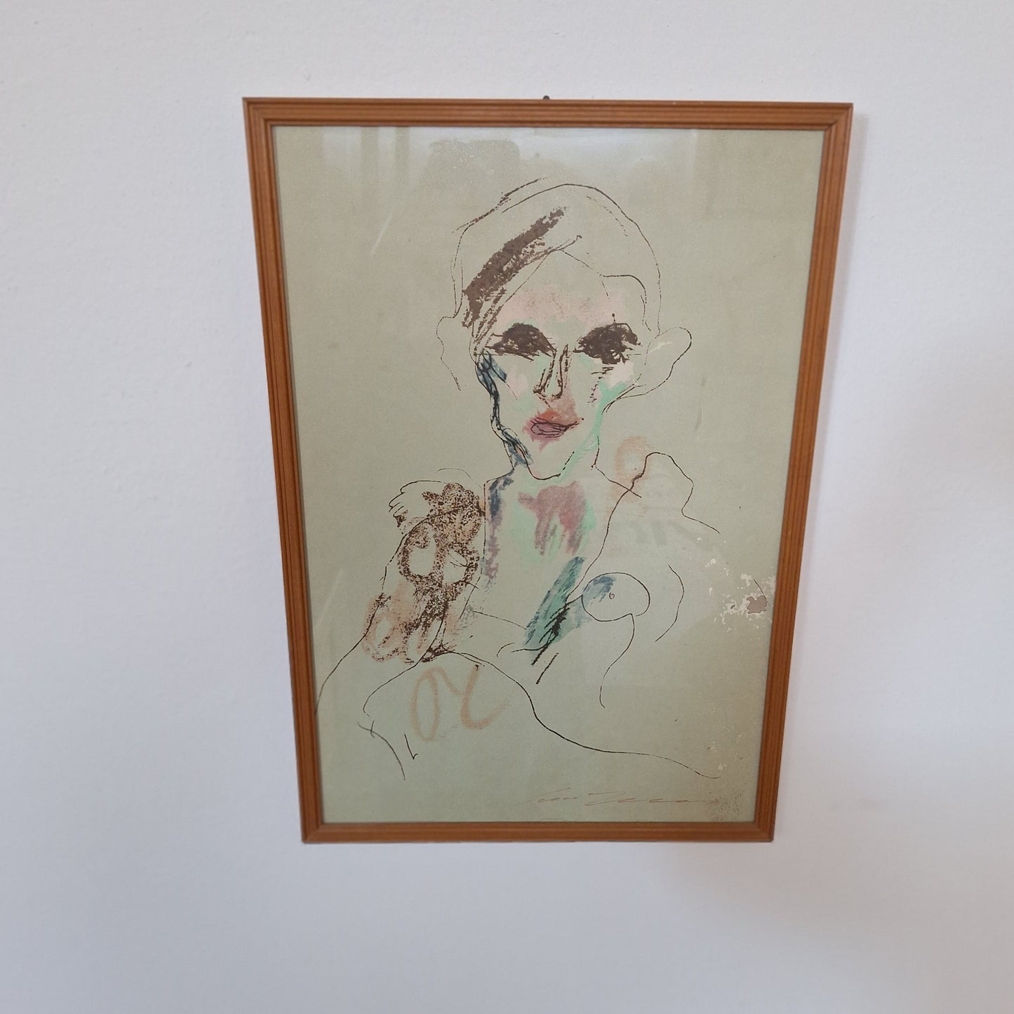Ernesto Treccani tecnica mista su cartoncino, anni '60