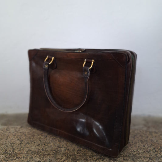 Borsa valigetta 24 ore in cuoio anni '70