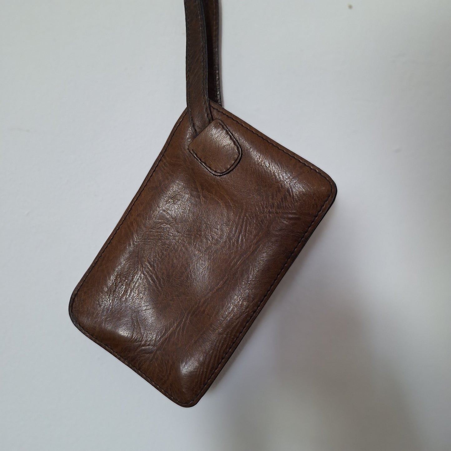 Borsello pochette da polso in cuoio anni '70