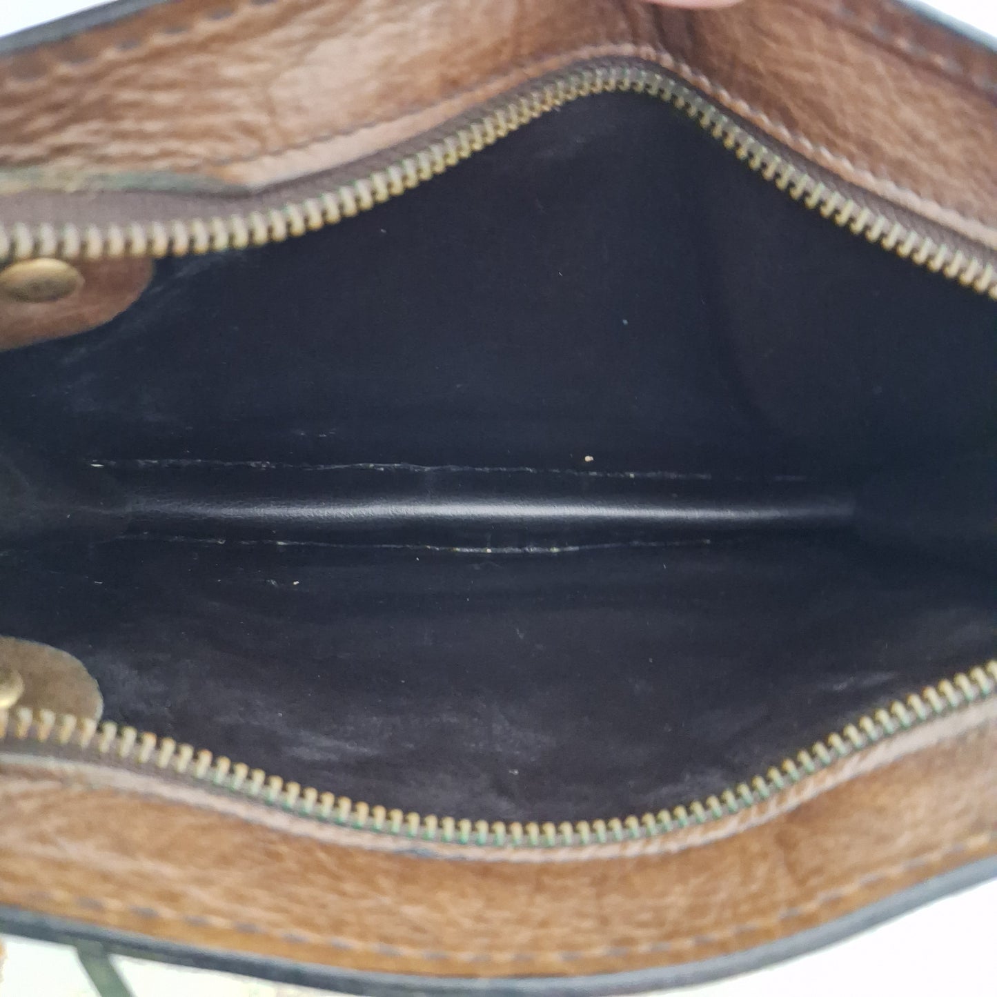 Borsello pochette da polso in cuoio anni '70