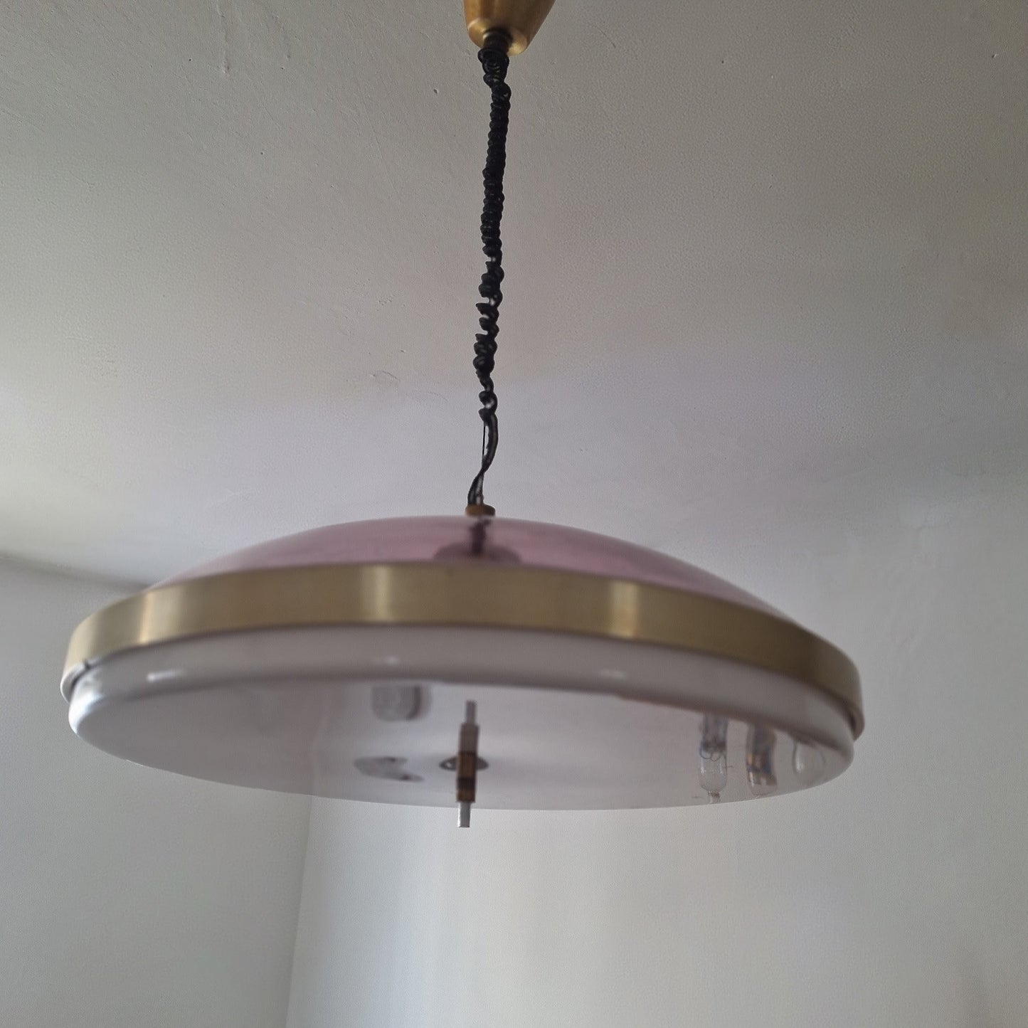 Lampadario a sospensione "UFO" originale marchiato, Stilux Milano, anni '60