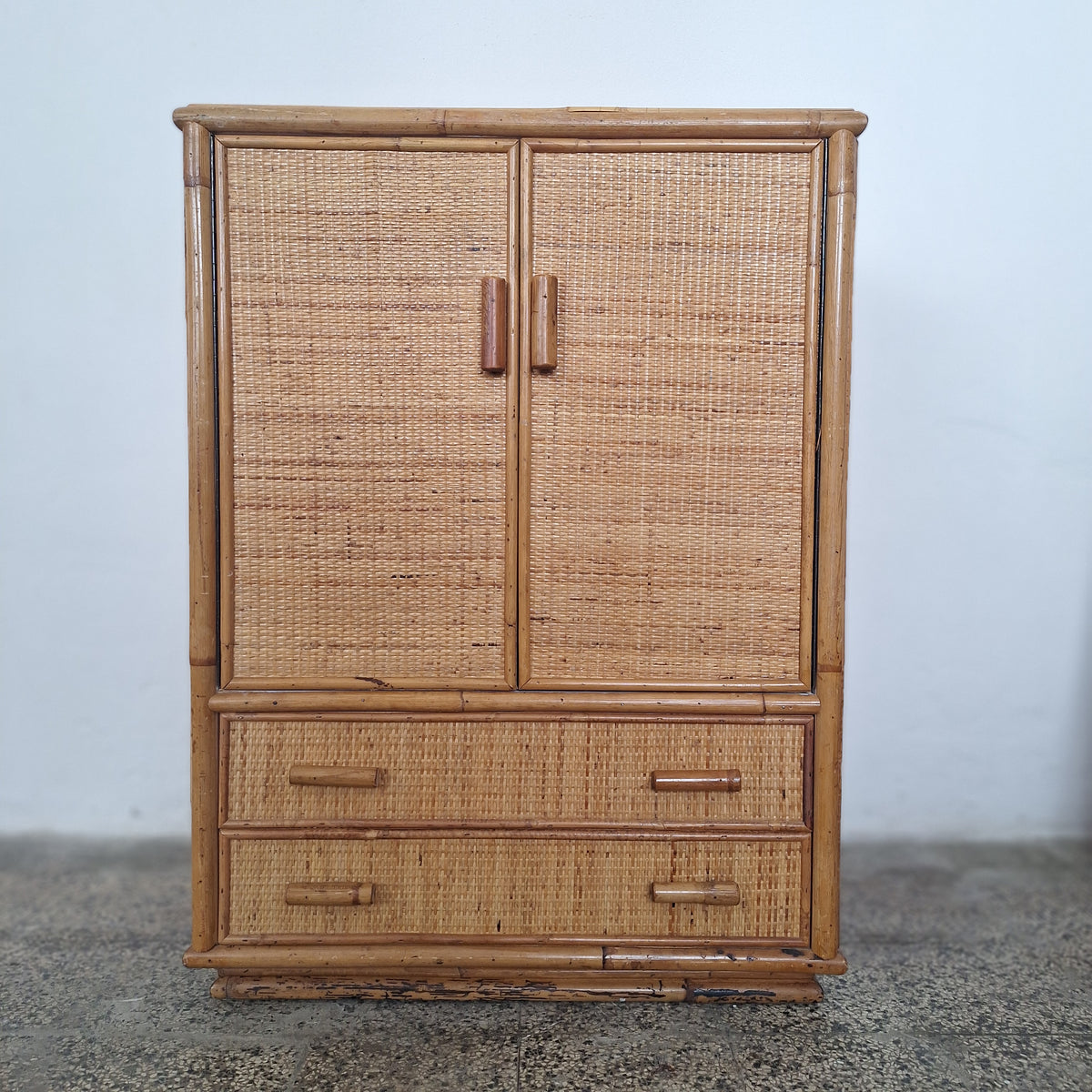 Mobiletto stipo in bambù anni '70