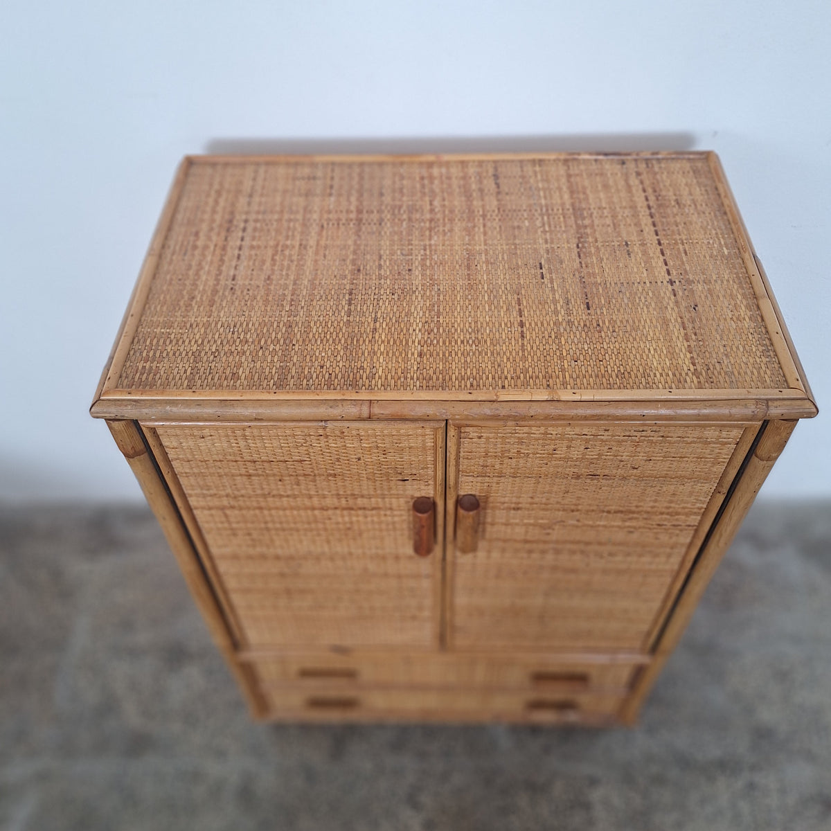 Mobiletto stipo in bambù anni '70