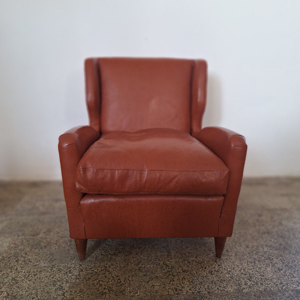Poltroncina vintage in eco-pelle, anni '50-'60