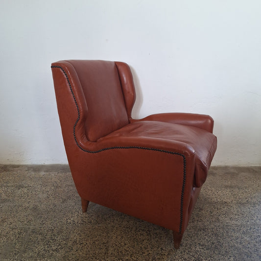Poltroncina vintage in eco-pelle, anni '50-'60