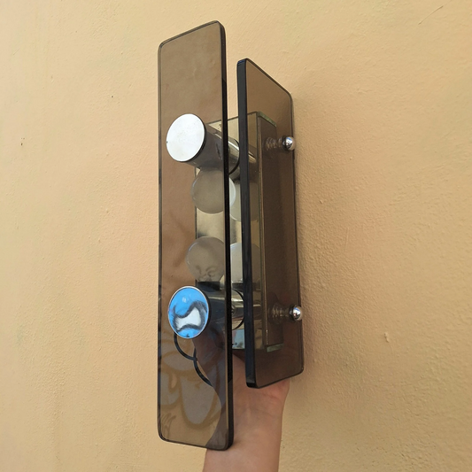 2 Lampade da parete in vetro fumé anni '60